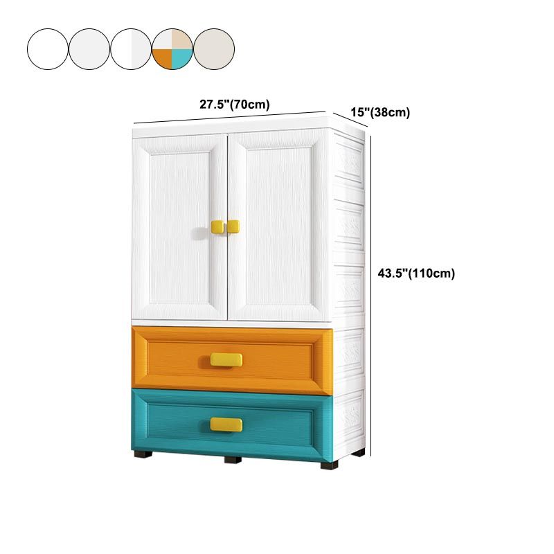 Contemporary Style Wardrobe Plastic Bedroom Wardrobe Closet with Storage