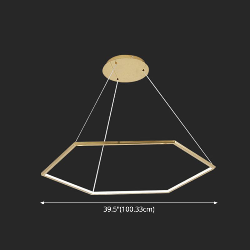 Fun di illuminazione a sospensione metallica geometrica ultra-moderna per soggiorno per soggiorno