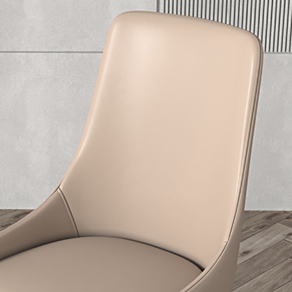 Modern Dining Room Chair Faux Leather and Wood Dining Side Chair