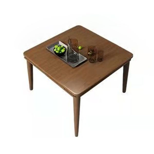 Mid-Century Modern Folding Dining Table Rubberwood Solid Wood Dining Table with 4 Legs