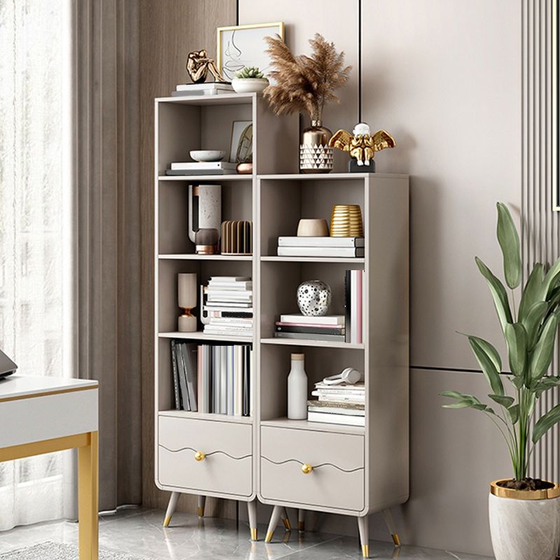 Standard Bookcase Closed Back Solid Engineered Wood Bookshelf for Home