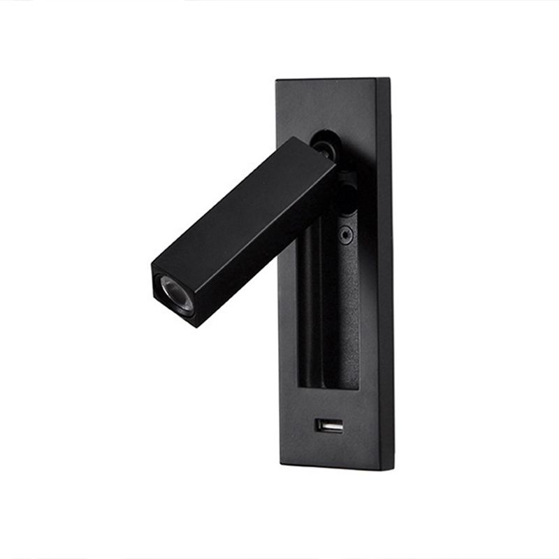 Schlafzimmer Flush-Mount LED Wandleuchter moderner Nachtleuchten mit rechteckig verstellbarem Scheinwerfer