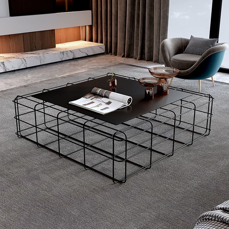 Mid-Century Modern Black Cocktail Table in Iron 1 Coffee Table