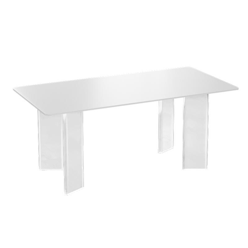 Modern White Dining Set Rectangle 1/2/4/5/7 Stone and Acrylic Pieces Dinette Set