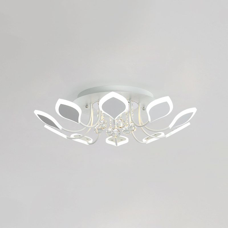 Spoetnik inbouw plafondlamp met blad acryl kap modern 8/10/12 lampen wit/zwart plafondlamp voor slaapkamer in wit/warm
