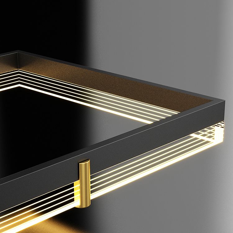 Luz de lámpara geométrica contemporánea de metal 3 iluminación de flushmount en negro