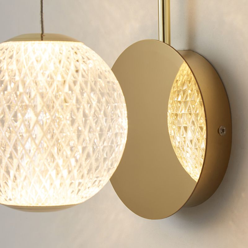Ball Shade Metal Wall Sconce Modern Style Single Light Wall Mount Lighting in Gold