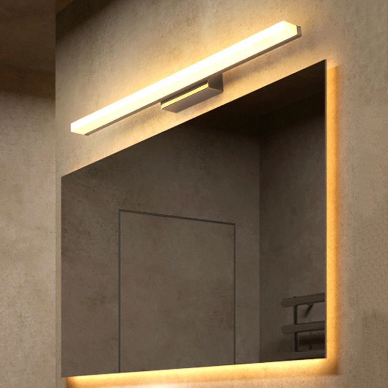 Modern Minimalist Style Rectangular Vanity Wall Light Fixtures 1 Light Wall Mounted Vanity Lights with Acrylic Shade