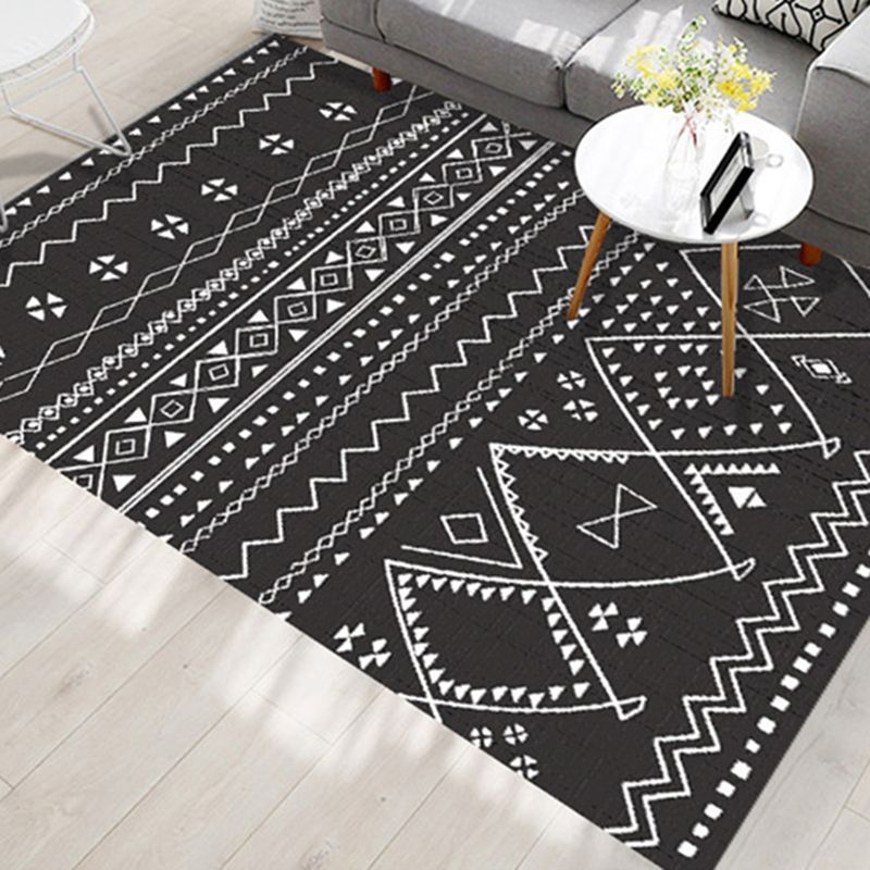 Vaste kleur Boheems binnen tapijt polyester tribaal patroon tapijt niet-slip rug tapijt voor woningdecoratie
