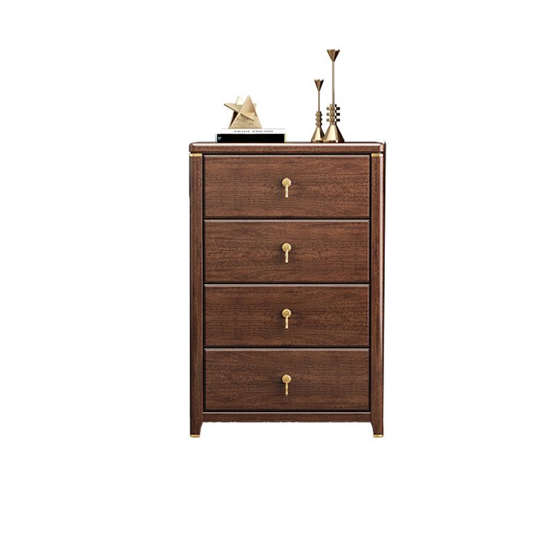 Mid Century Modern Chest Wood Rectangular Chest in Walnut Finish