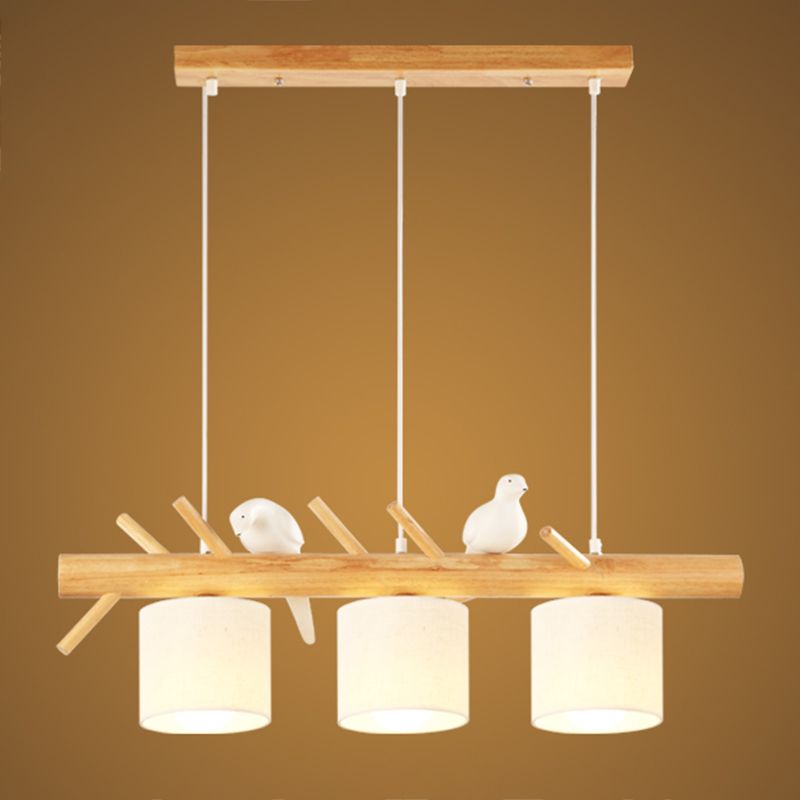 Moderne Stilzylinderform Island Lichter Holz Island Anhänger