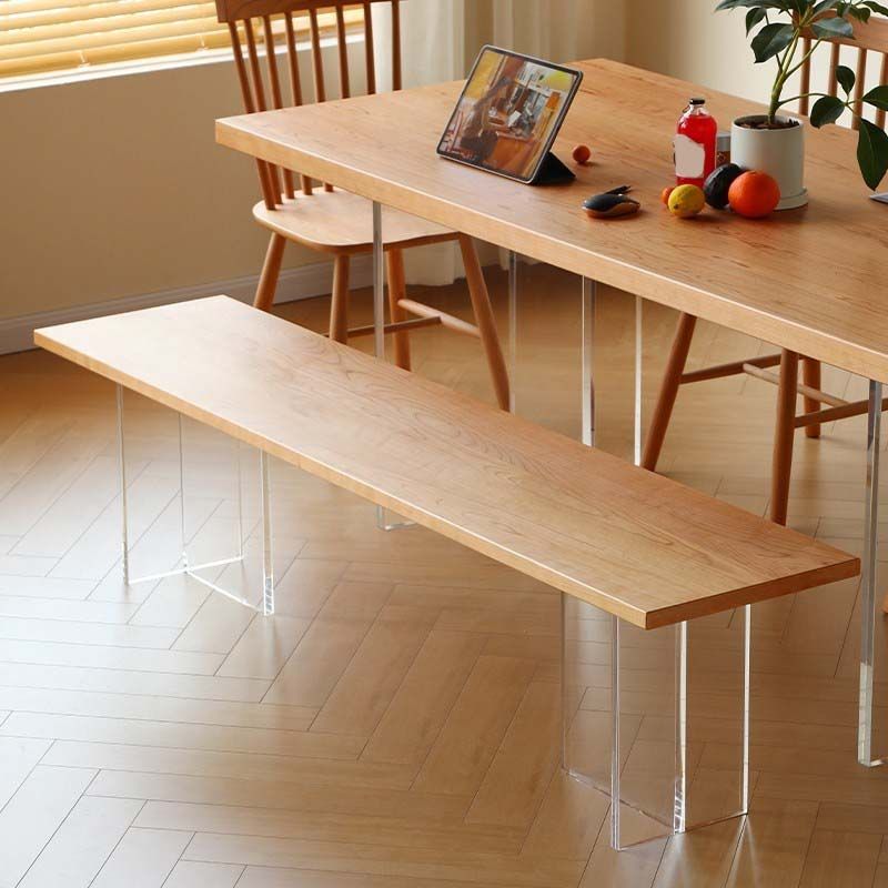 Modern Double Pedestal Dining Table Wood Table for Dining Room Kitchen