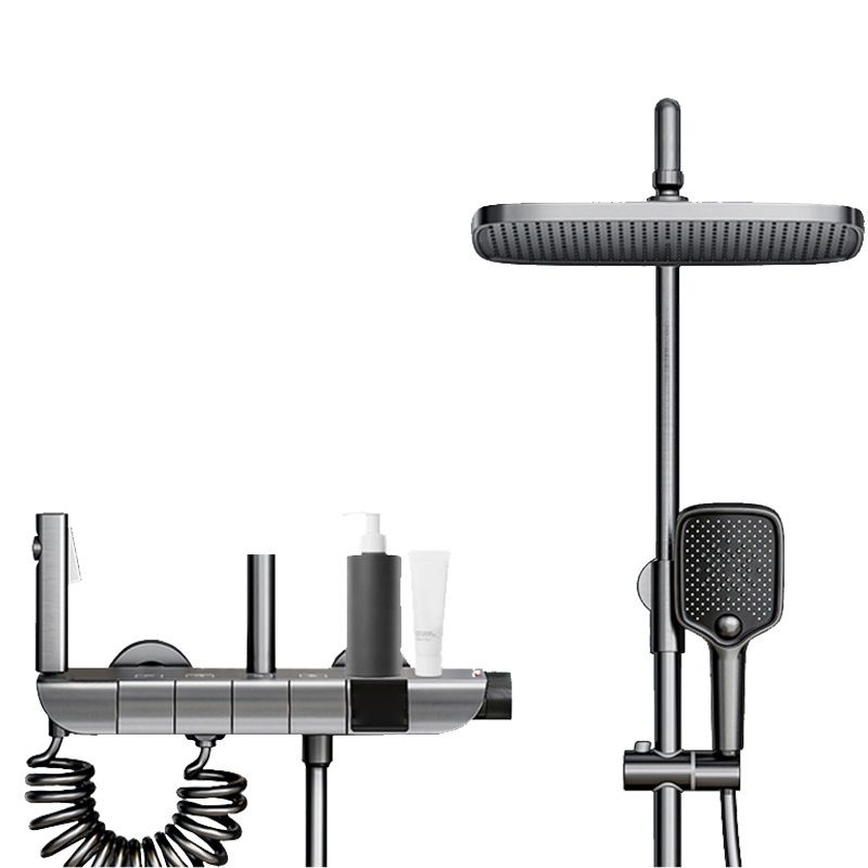 Wall Mounted Shower Arm Shower Faucet Metal Shower System with Slide Bar