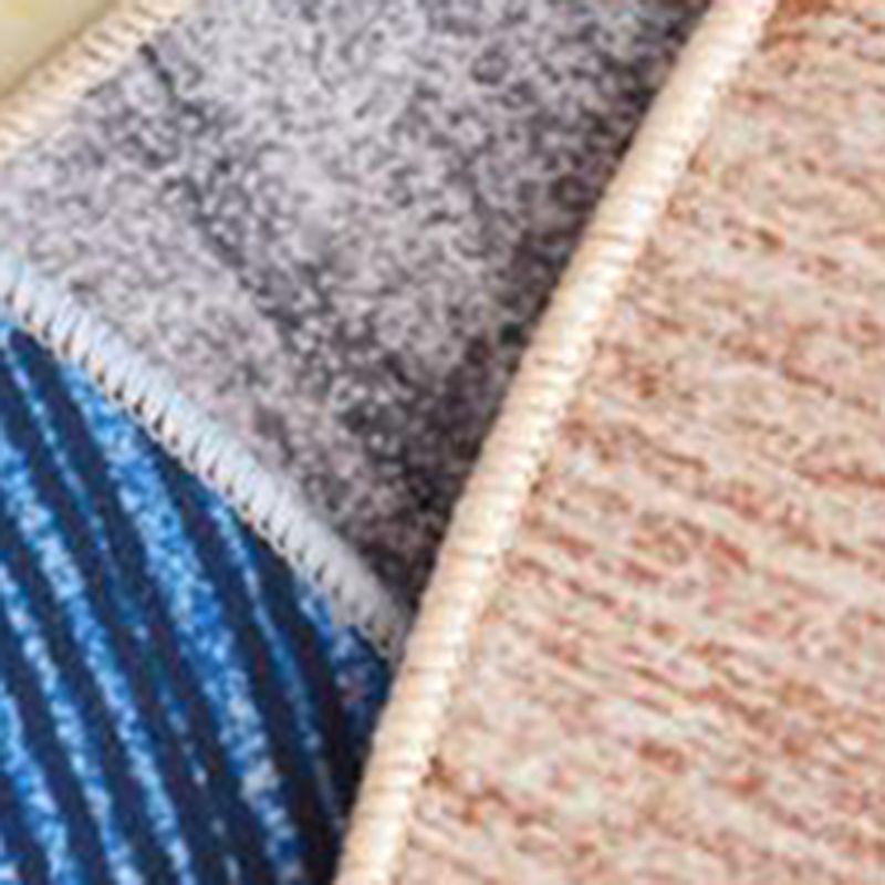 Round Color Mixed Simple Area Carpet Polyester Ink Print Indoor Rug Washable Carpet for Living Room