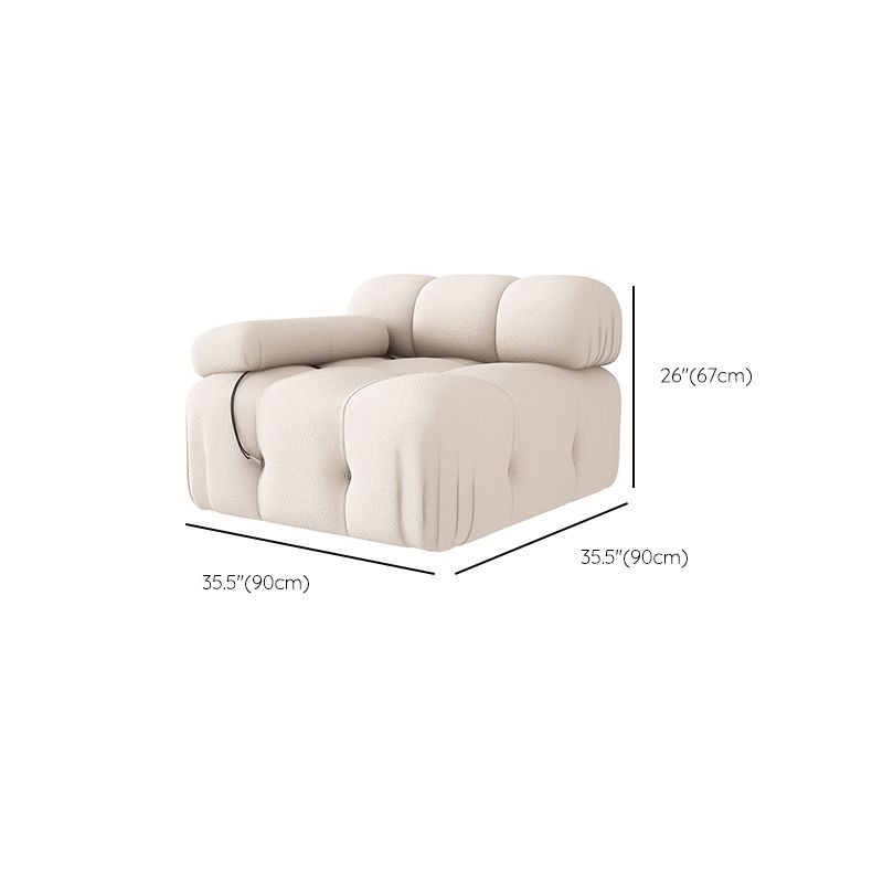 35" Wide Scandinavian Sectional Sofa White Fabric Sleeper Sectional