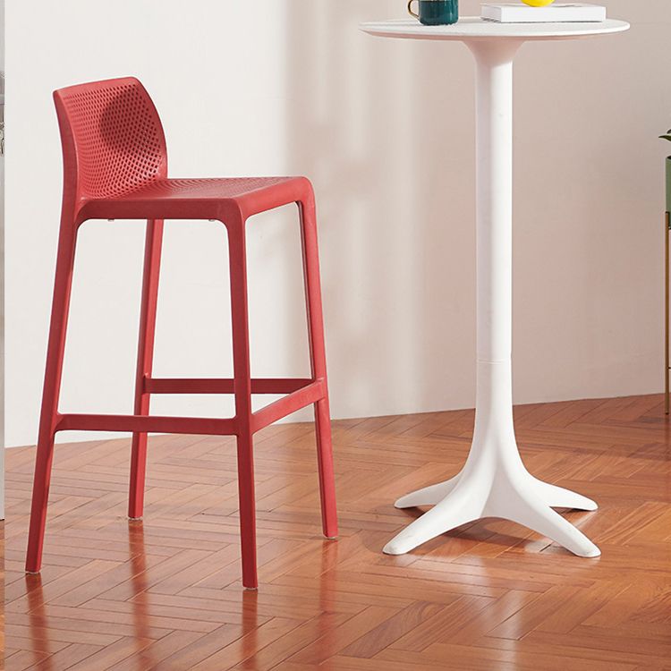 Scandinavian Style Plastic Armless Barstools Stackable Stools for Home