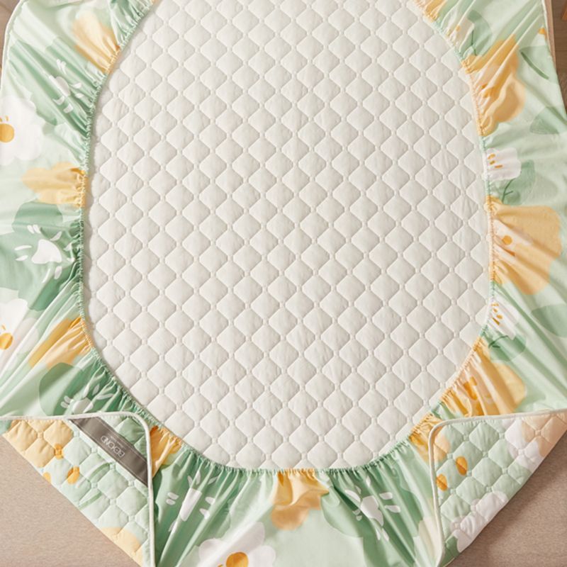 Floral Print Fitted Sheet Modern Spring Cotton Bed Sheet Set