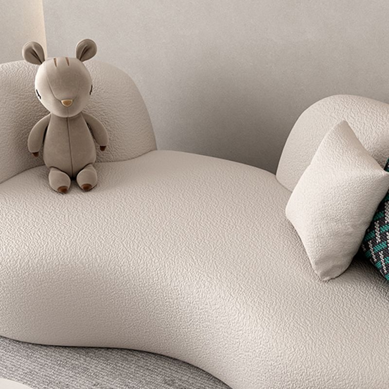 Contemporary Recessed Arm Sofa Pillow Back Curved Sofa for Living Room