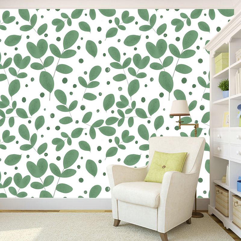 Illustration Plant Decoration Mural Stain Resistant Living Room Wall Mural