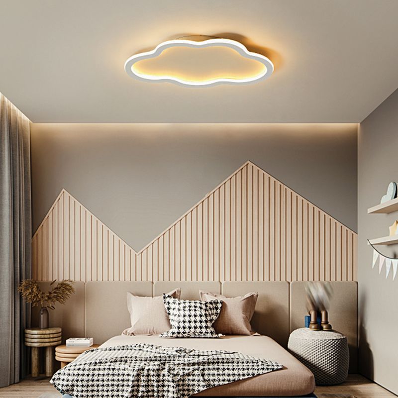 Luminaire encastré en forme de nuage, plafonnier simple en blanc pour le salon