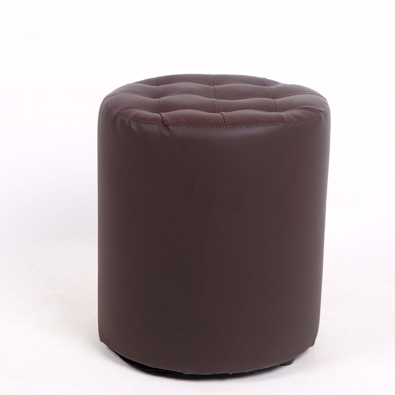 Dark Brown Modern Pouf Stain Resistant Round Pouf for Drawing Room