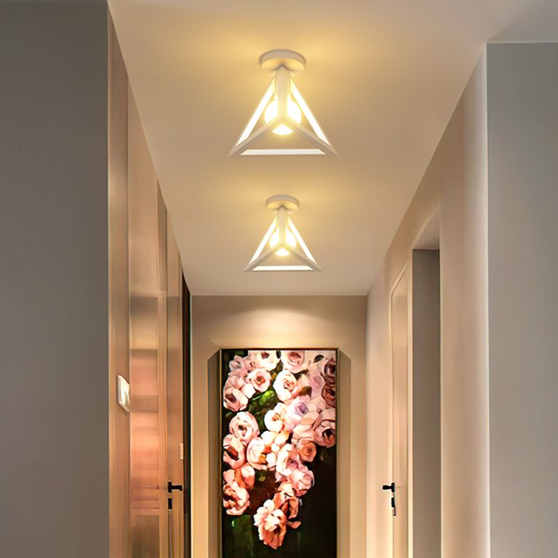 Metalen geometrische schaduw spoel plafondlicht industrieel 1 licht spoelbevestiging in het wit