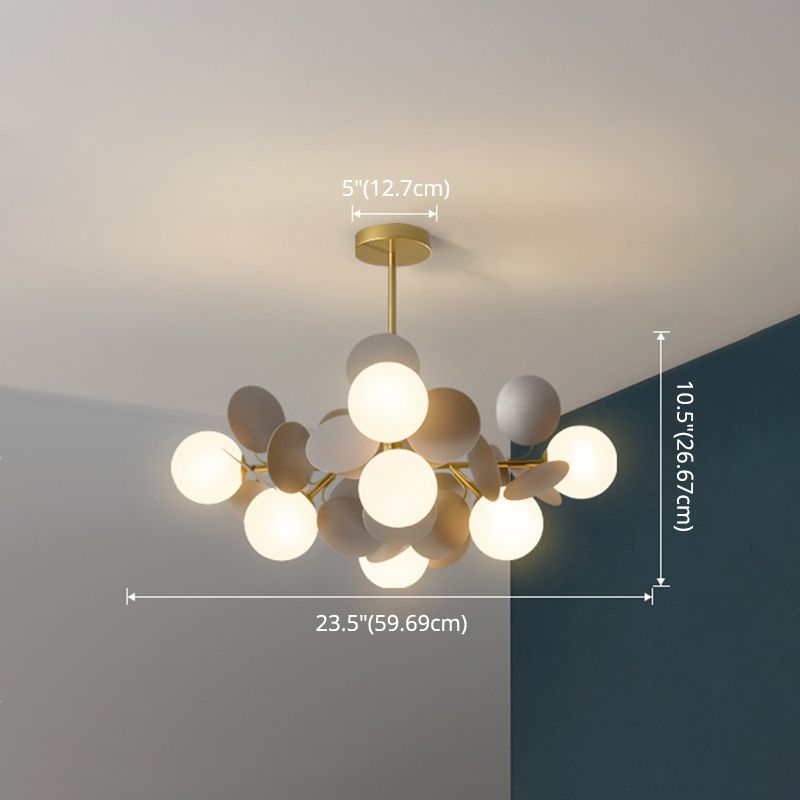 Balloon suspension des luminaires suspendus Cartoon Métallique Drop Pendant avec une teinte en verre pour la chambre
