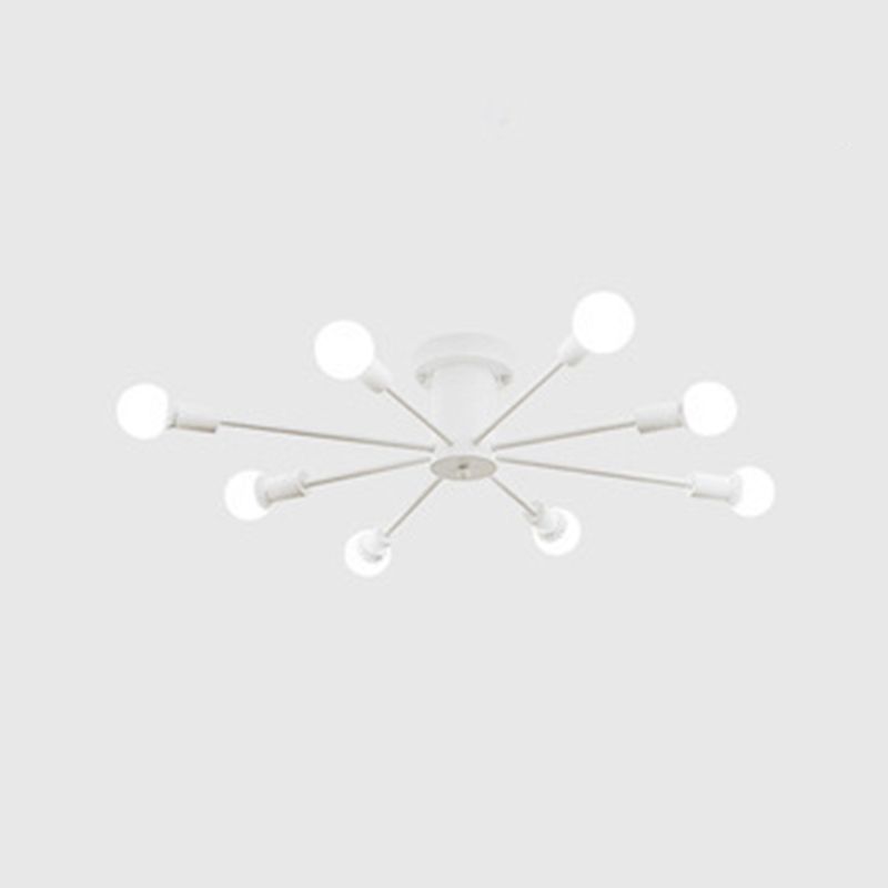 Minimalism Sputnik Flush Mount Metal Semi Flush Mount Light for Living Room