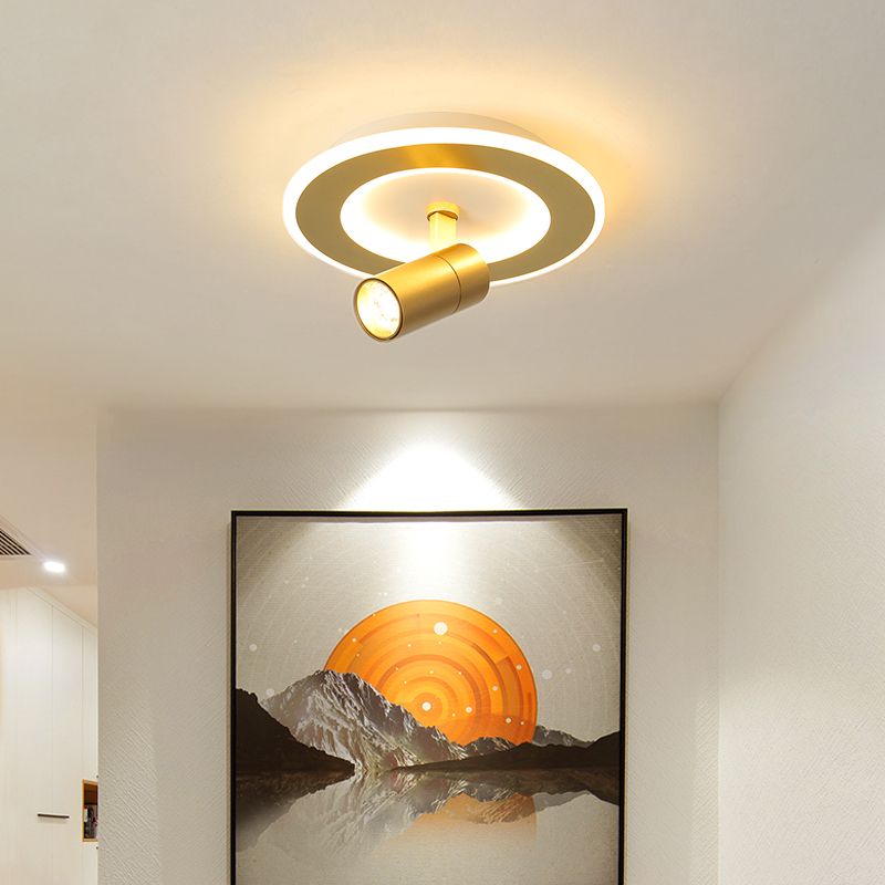 Modern LED Flush Mount 1 Spotlight Metal Ceiling Mounted Light for Hallway