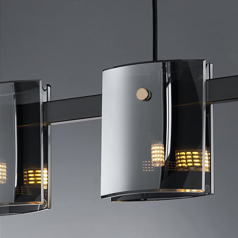 Post Modern Style Tile-shaped Glass Island Light Art Decorative Island Pendant Lamp for Kitchen Bar