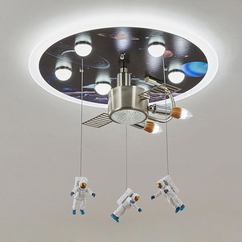 Art Deco metalen inbouwlamp Cartoon Spaceman inbouwspot voor kinderkamer