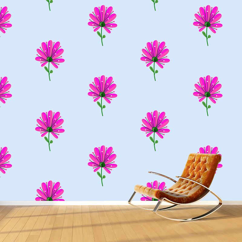 Illustration Plant Mural Stain Resistant Living Room Wall Mural