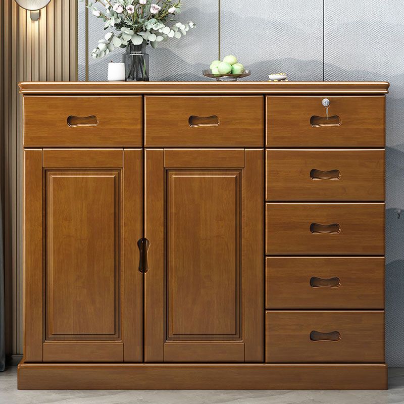 Solid Wood 1/2 - Door Accent Cabinet Mid Century 15.7" D Storage Cabinet with Drawers