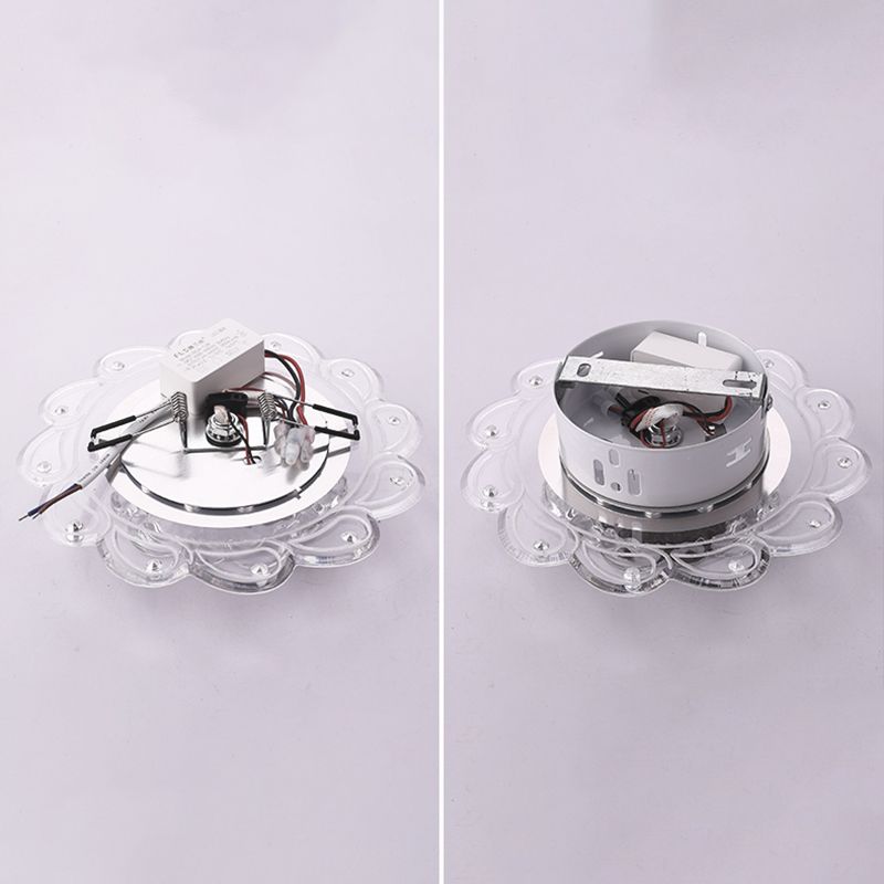 Blossom DEL Flush Mount Light Simplicité Crystal Clear Flush Mount Ceiling Light for Foyer