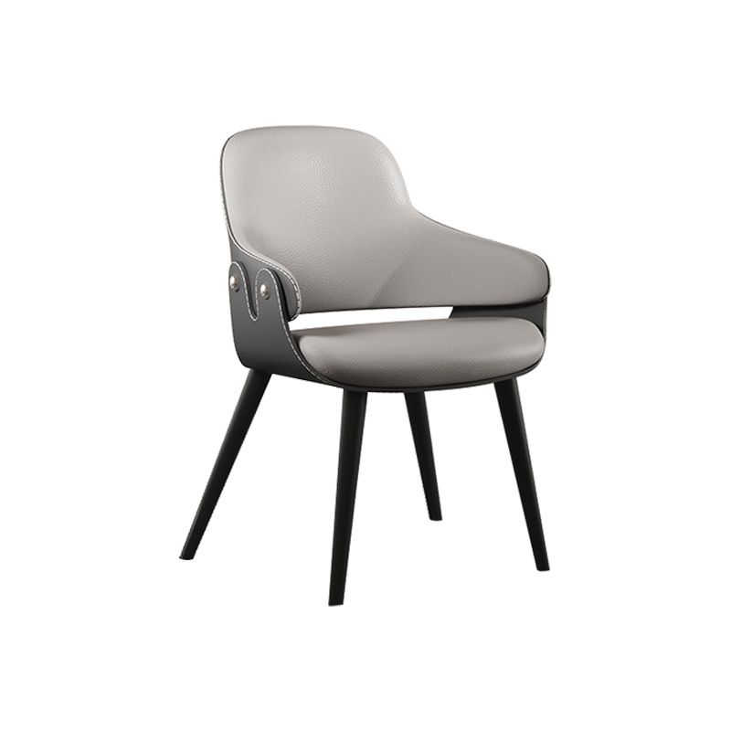Contemporary Style Dining Chair Arm Dining Chair with Metal Legs for Kitchen