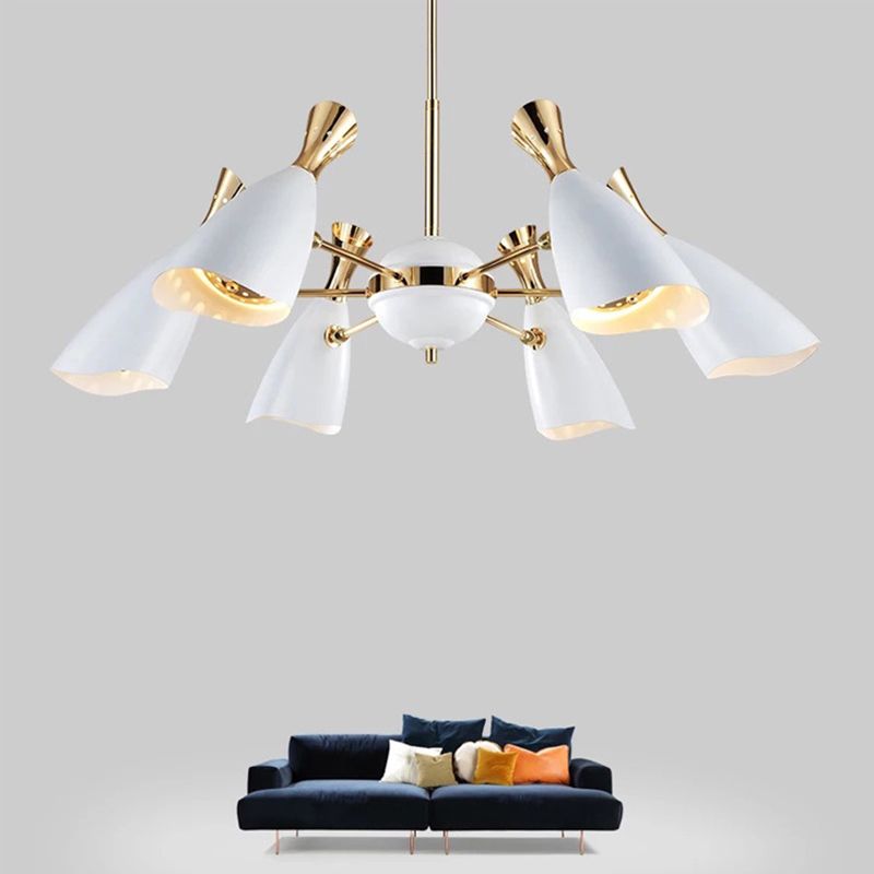 Shaded Metal Chandelier Lighting Contemporary Style Pendant Light Fixture for Living Room