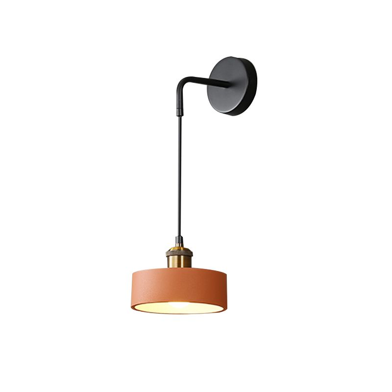 Modern Metal LED Wall Sconce Geometric Shape Wall Light with Resin Shade for Bedroom