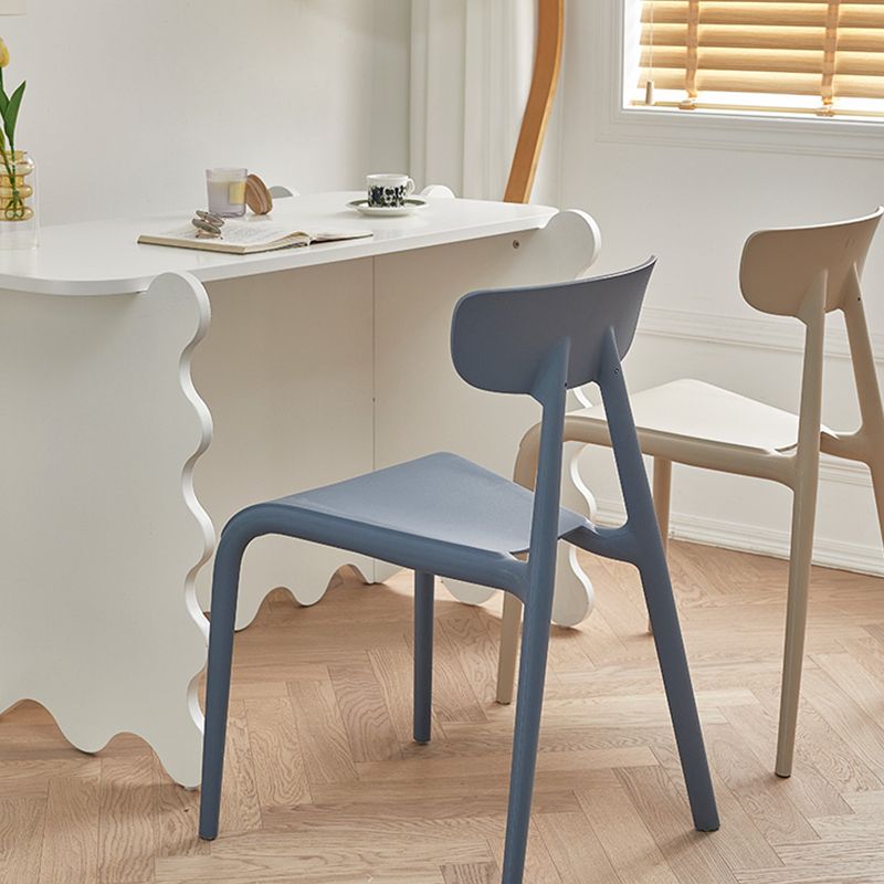 Nordic Open Back Side Chair Plastic Indoor Armless Chair for Dining Room