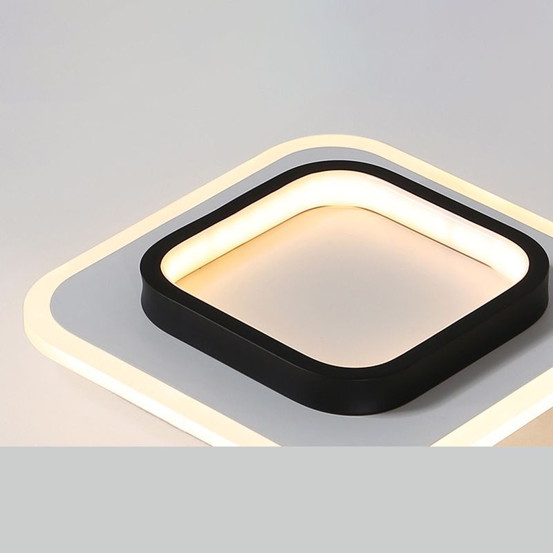 Geometrische gangpad inbouwlamp Acryl LED moderne inbouwplafondlamp in zwart-wit