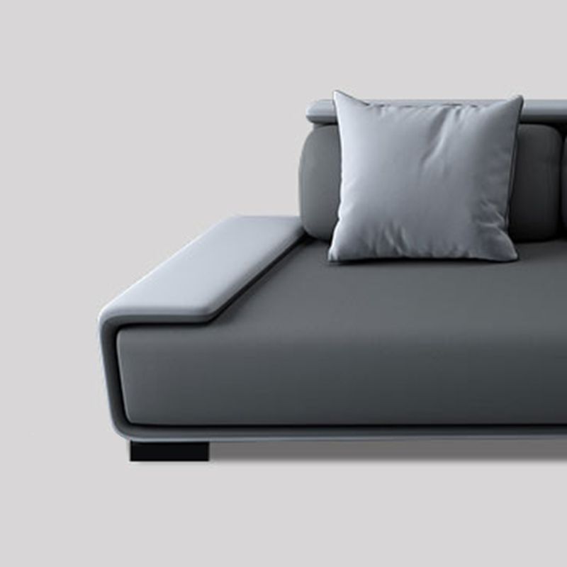 Contemporary Industrial Fabric Sofa with Bolster Pillows 29.53"High Pillow Top Arm Sofa