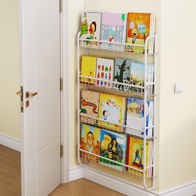 Modern Style Bookshelf Wall Mounted Metal Bookcase for Kid Room