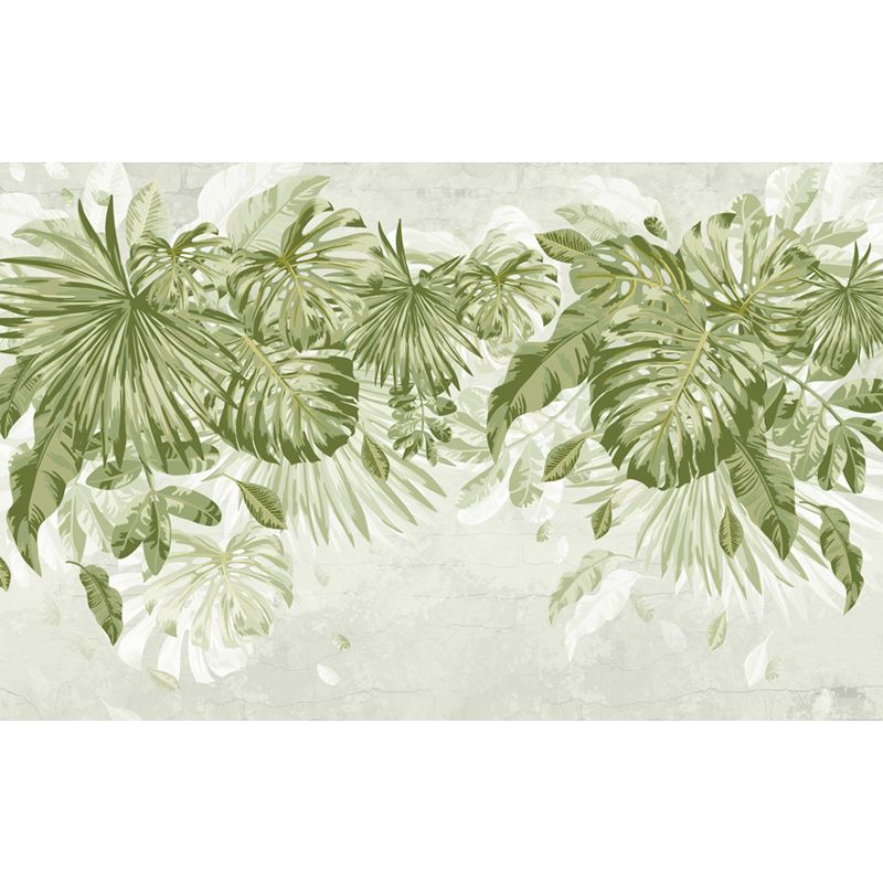 Verdant Botanical Leaves Mural Wallpaper for Living Room Plants Wall Art, Custom