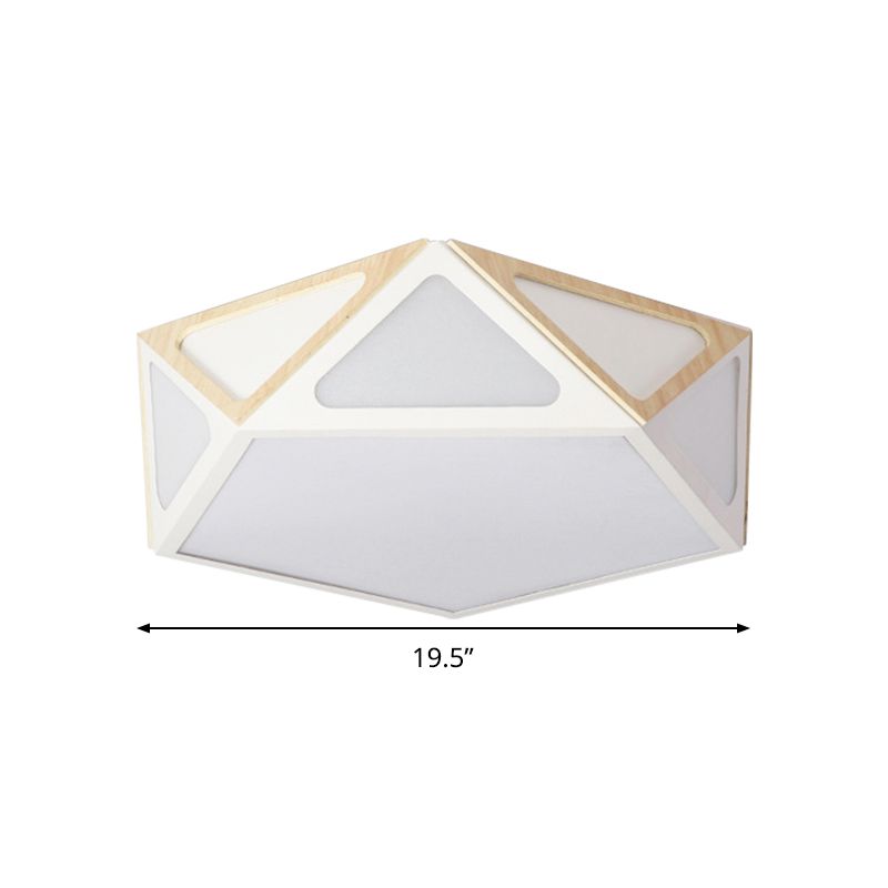 Geometrisch spoellicht Modern acryl wit/roze/geel LED plafond gemonteerd armatuur in warm/wit licht, 16 "/19,5" breed