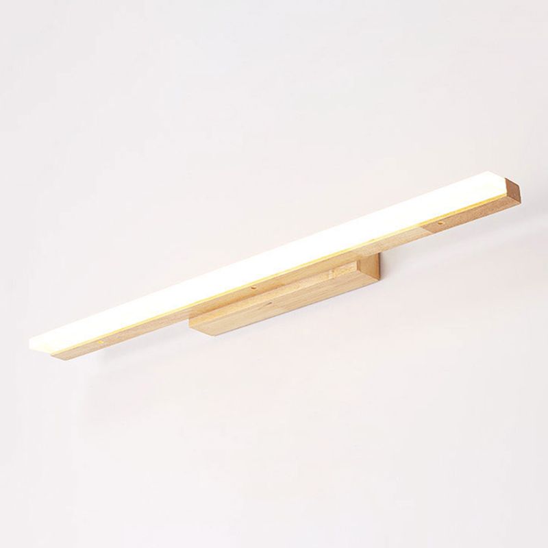 Log Color LED Wall Lamp in Modern Concise Style Wooden Linear Wall Light with Acrylic Shade