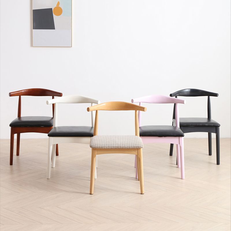 Contemporary Style Dining Wooden Chairs Kitchen Open Back Arm Dining Chairs