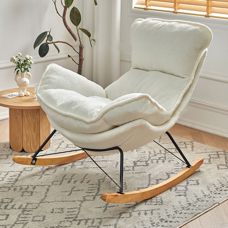 High Back Rocking Chair Ergonomic with Padded Seat Rocker Chair  with Ottoman