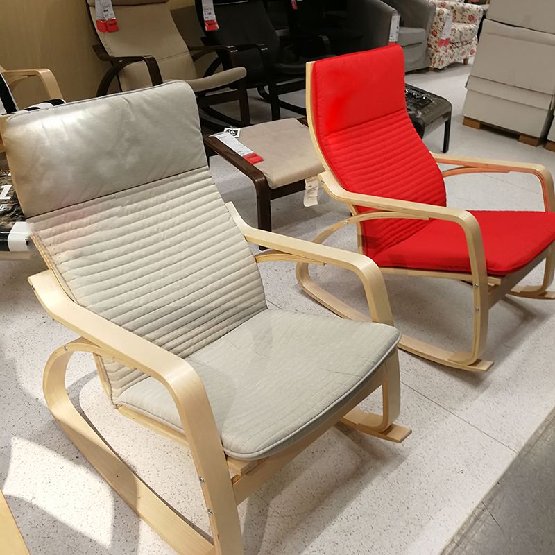 Contemporary Rocking Chair Birch Upholstered Solid Color Indoor Rocking Chair