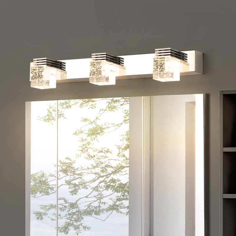 Modern Minimalist Style Cubic Vanity Wall Light Fixtures Crystal Vanity Mirror Lights for Bathroom