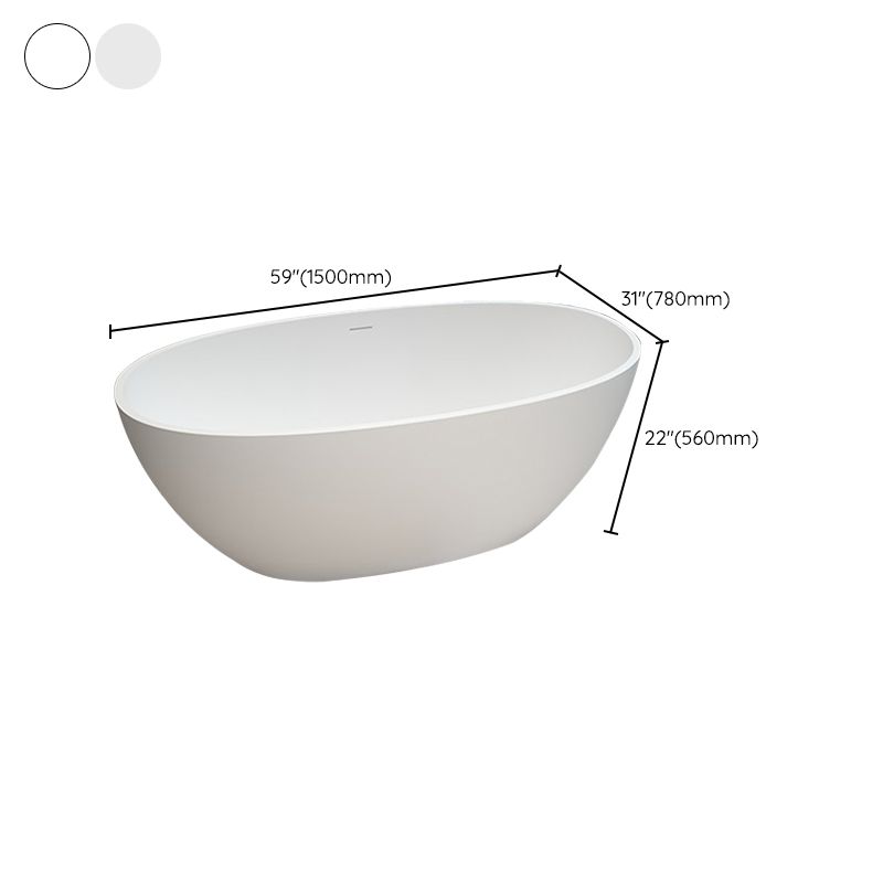 Modern Stone Oval Bathtub Antique Finish Freestanding Bath Tub