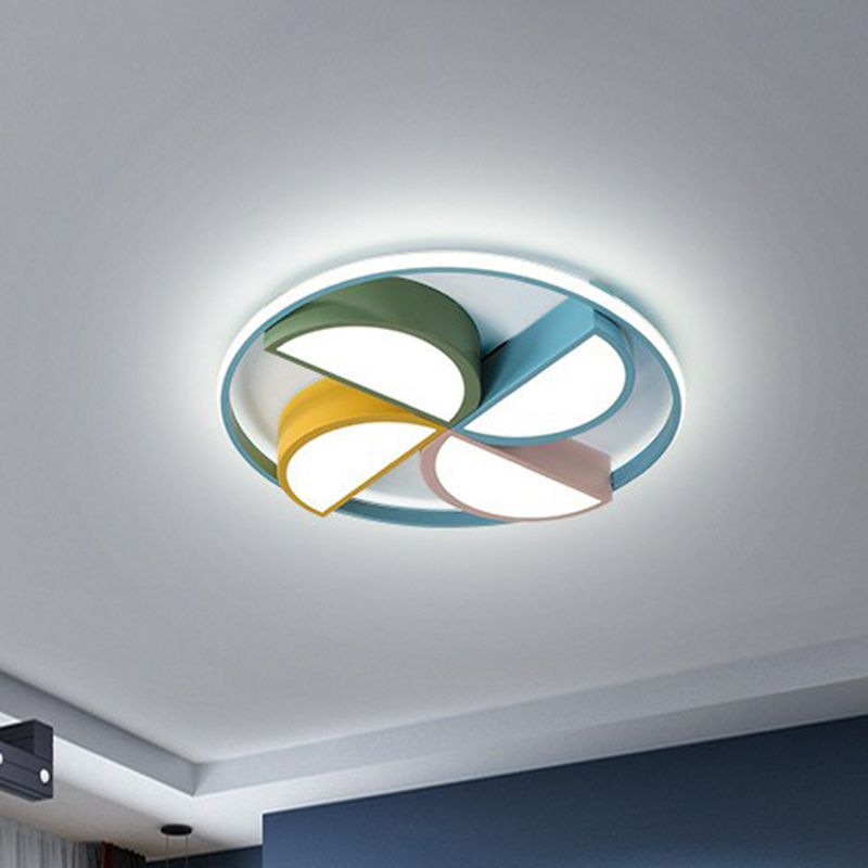 Macaron pinwheel encastré lampe acrylique chambre à coucher LED encastré plafonnier, bleu